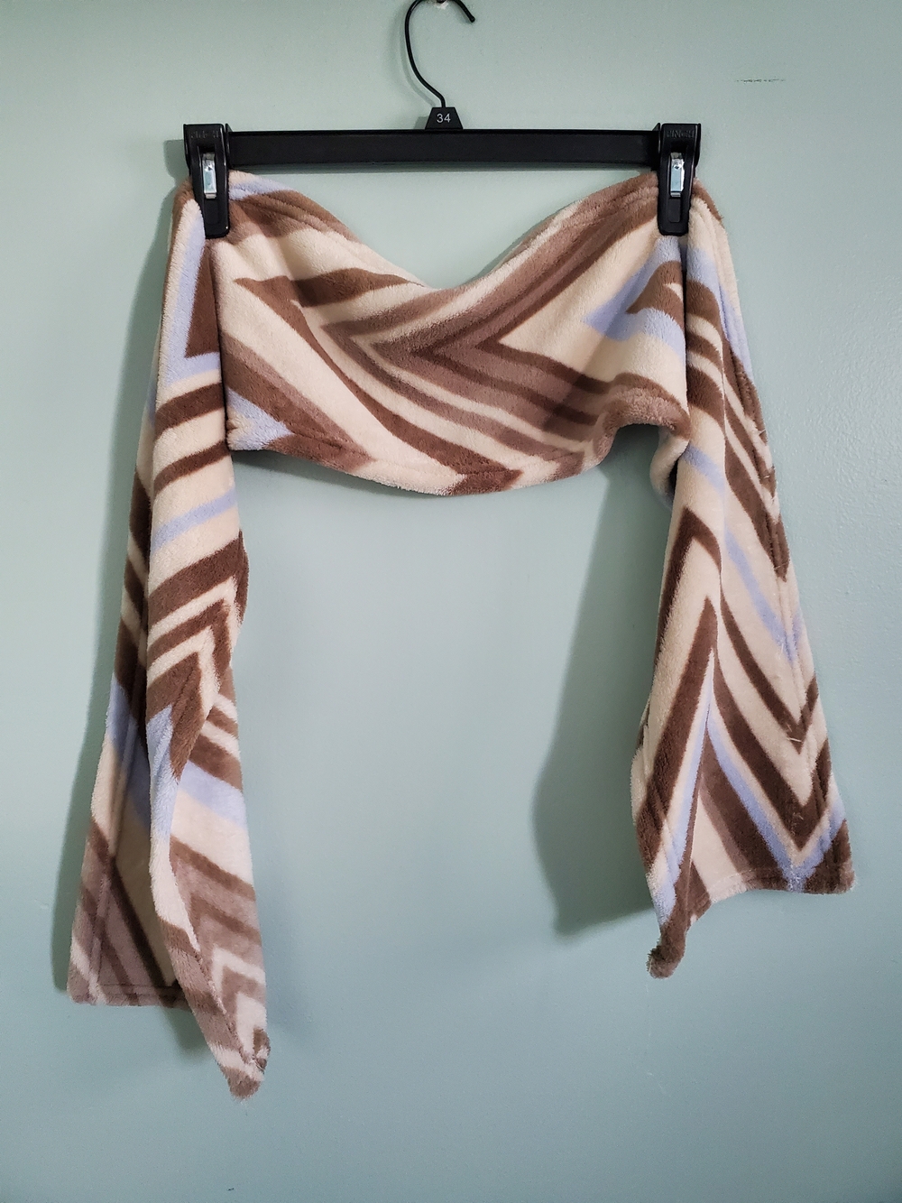 Soft Chevron Pattern Brown & Cream Scarf Wrap